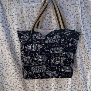 Handcrafted Chic Black and White Graphic Tote Bag